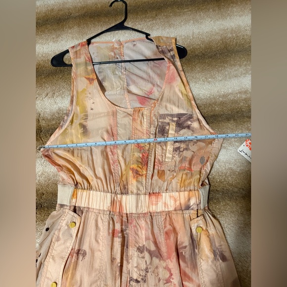 FP Movement by Free People Peach Floral Jumpsuit with Embroidered design. Small - Picture 13 of 14